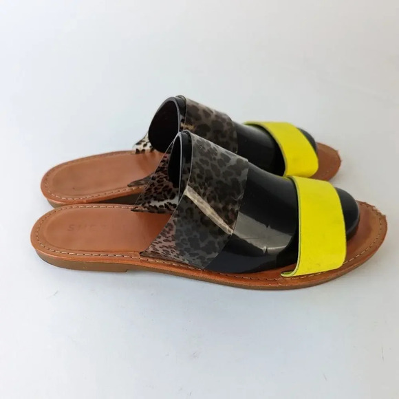 Double Straps Neon Yellow Slides - 8 - Picture 5 of 7